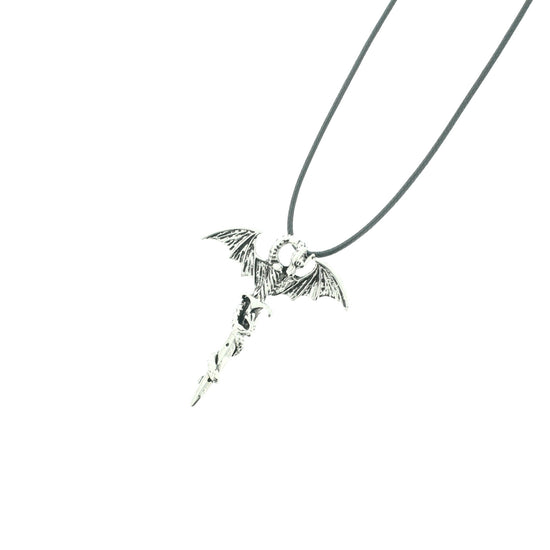 Dragon with Sword Thong Necklace