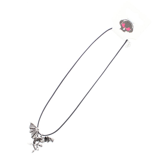 Dragon with Dagger Thong Necklace