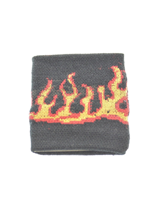 Flame on Black Spandex Sweatbands