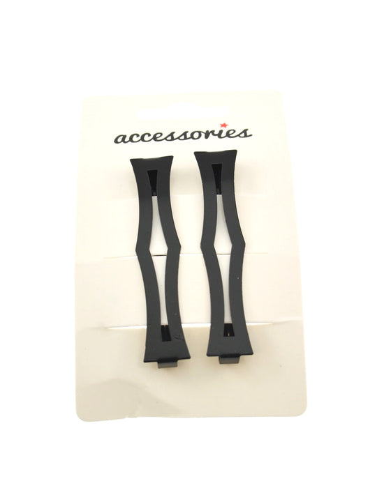 Pair of Card Hair Slides Clip-in End Barrettes