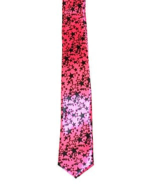Black Stars on Neon Pink Tie