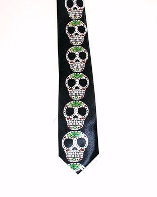 Sugar Skulls on Black Tie