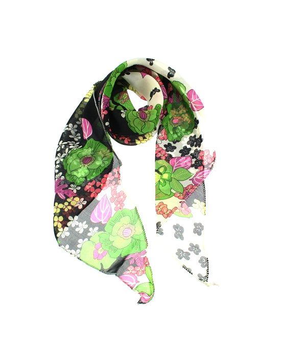 Flower Print on Black & White Sash (3 in 1)