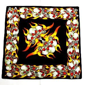 Flaming Skull Bandana
