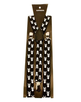 25mm Skull and Crossbone on Black Braces