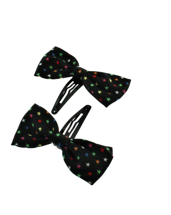 Pair of Multicolour Star Bow on Hair Snapclip
