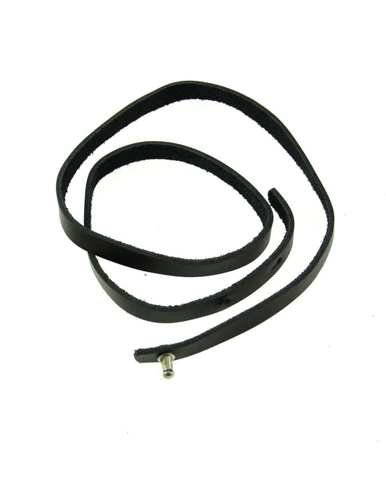 Black Wrap Round Reconstructed Leather Bracelet
