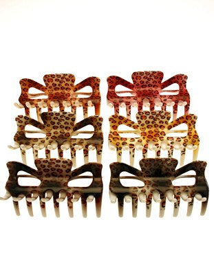 9cm Assorted Leopard Print Hair Claw Clips