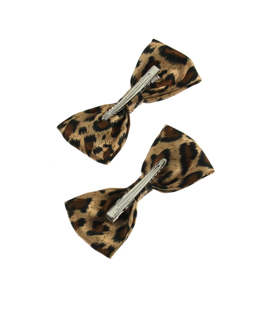 Satin Leopard Print Bows