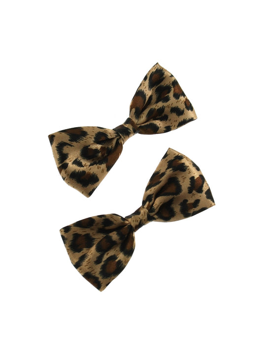 Satin Leopard Print Bows