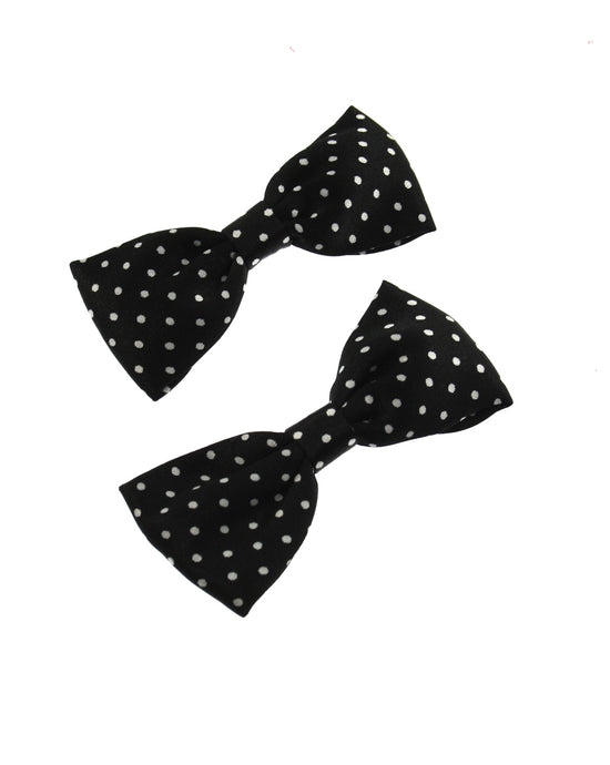 Small Satin Polka Dot Bow on Crocodile Clip