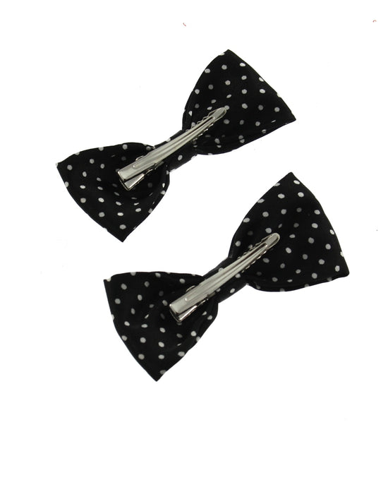 Small Satin Polka Dot Bow on Crocodile Clip
