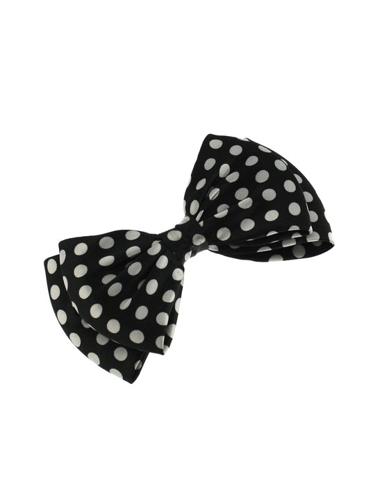 Polka Dot Double Bow on Crocodile Clip