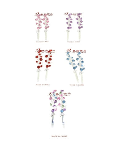 Pair of Star and Moon Design Hair grips with stones