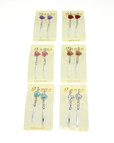 Pair of Heart Design Hair grips with Stones