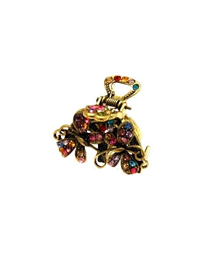 5cm Brass With Coloured Stones Butterfly Hair Claw Clips