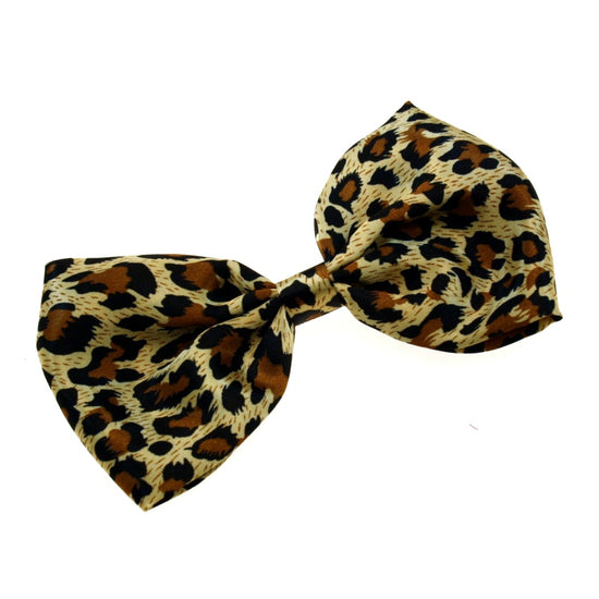 Large Leopard Bow on crocodile clip