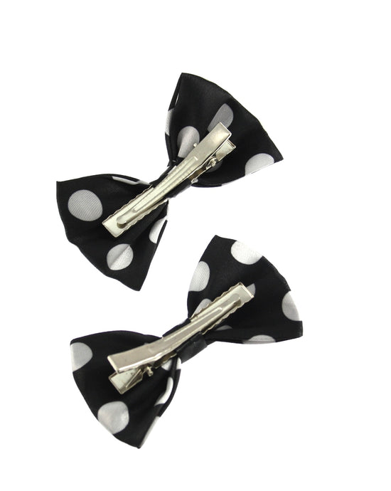 Small Polka Dot Bow On crocodile clip