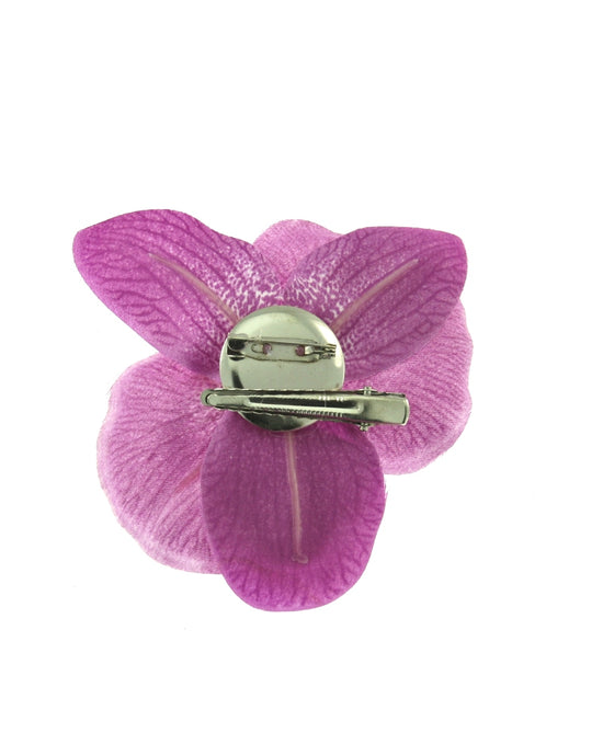 Orchid Flower on Concord Clip & Brooch Hair Pin