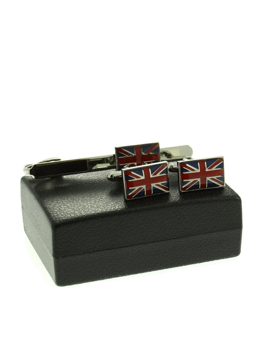 Union Jack Novelty Tie Clip & Cufflink Set