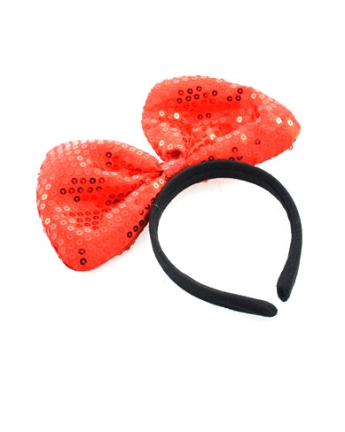 Large Red Sequin Bow on Aliceband