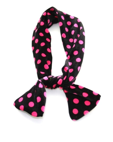 Polka Dot Wide Velvet Wire Headband with Flared Ends