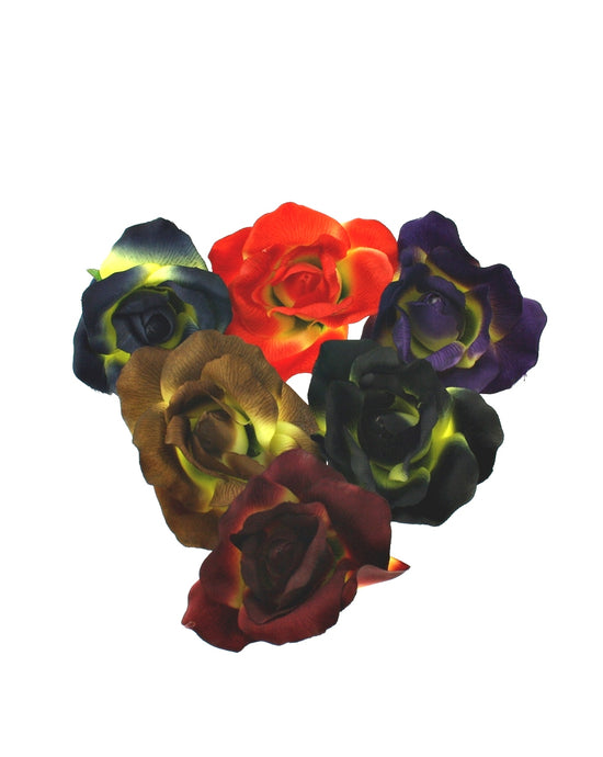 Assorted Two Tone Roses Hair Elastic