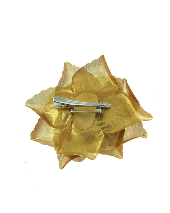 Rose Flower | 2-in-1 Versatile Hair Accessory Clip and Brooch Pin (Gold & Silver)