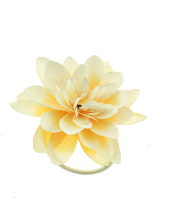 Cream Chrysanthemum Flower on Elastic Hair Band