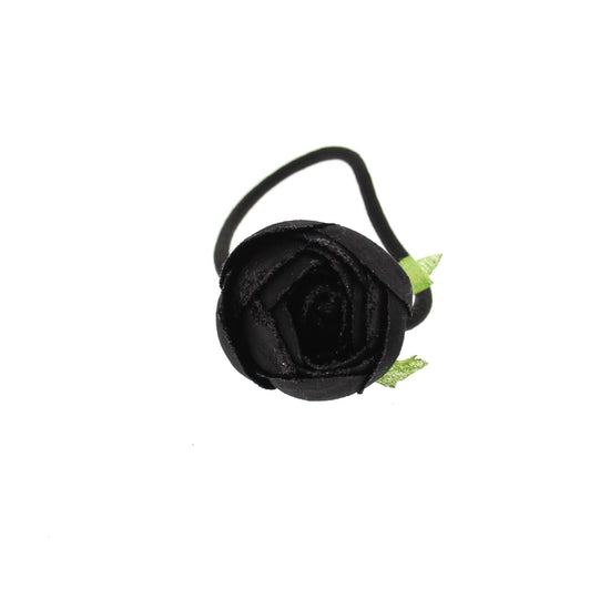 Small Glitter Roses Flower Hair Elastic
