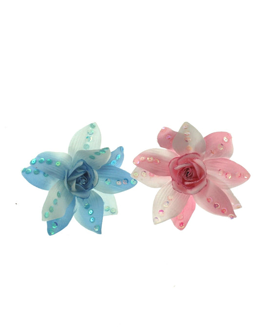 Pastel Jewelled Flowers on Brooch Pin