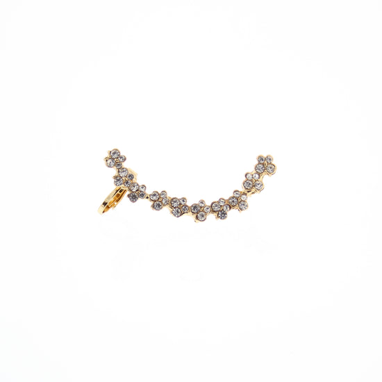 Gold Flower Double Cuff Earrings