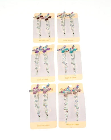 Pair of Butterfly Hair grip with stones
