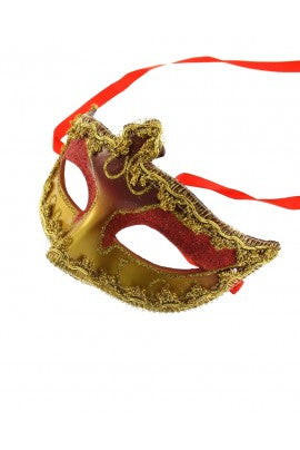 Glitter Plastic Eye Mask with Gold or Silver Trim