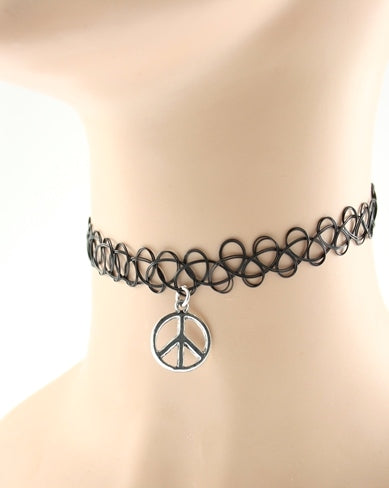 Black Tattoo Necklace with CND Pendant
