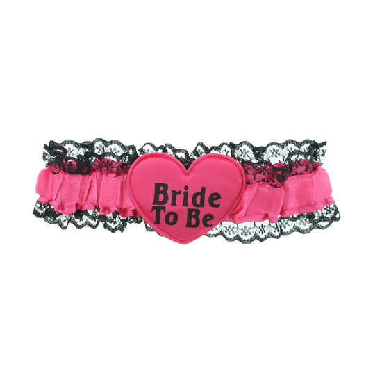 Fuchsia Heart Bride to Be Garters