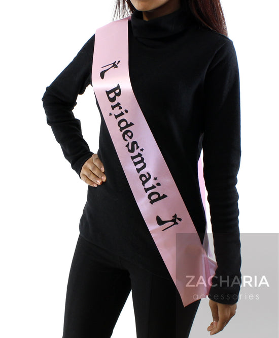 Baby Pink "Bridesmaid" Sash Scarves