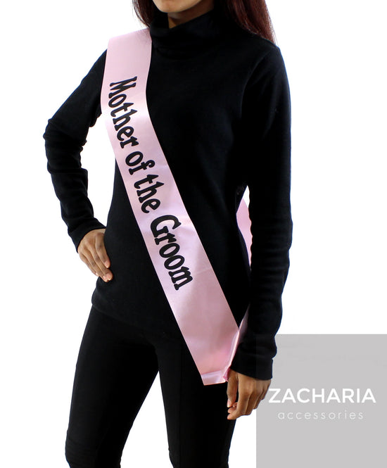 Baby Pink "Mother of the Groom" Sash Scarves