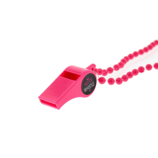 Fuchsia Pink "Hottie Whistle" on Bead Necklace