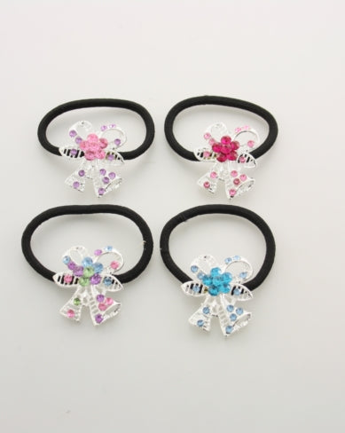 Flower with Stones on Hair Elastic