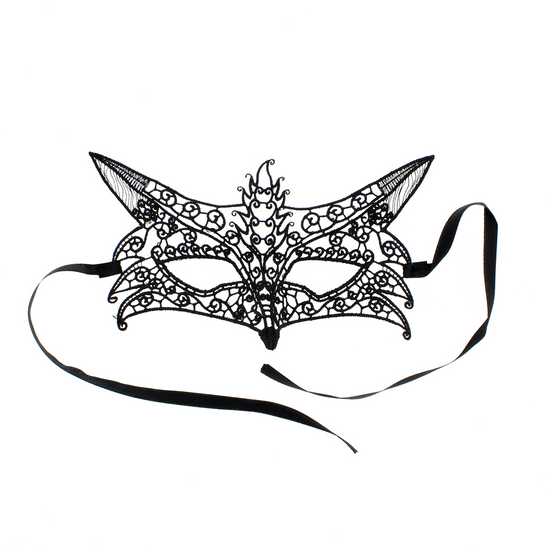 Fox Black Lace Masquerade Mask