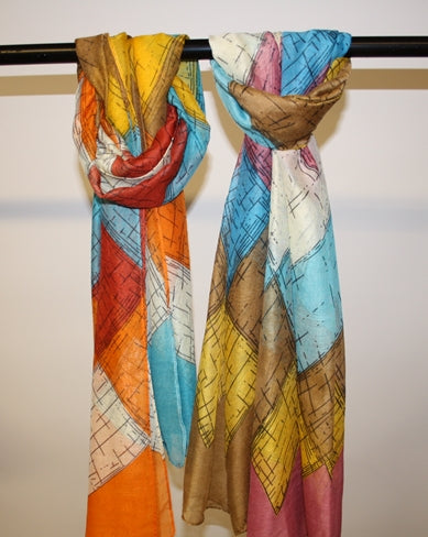 Assorted Patchwork Print Scarves