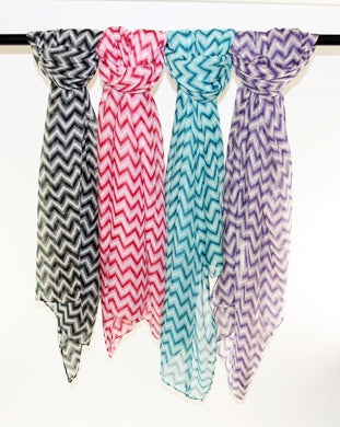 Assorted Zig-Zag Printed Scarves