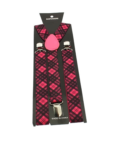 25mm Pink Tartan Braces