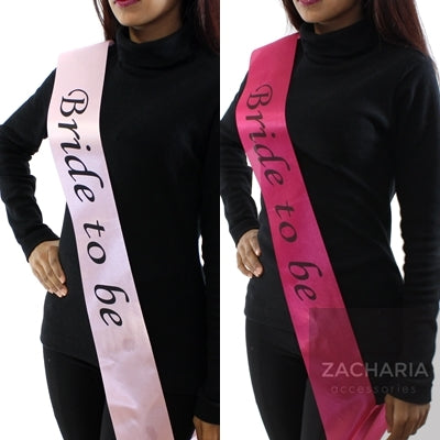 Bride to be Sash 6pc Fuschia, 6pc Baby Pink