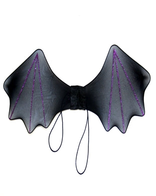 Black/Purple Glitter Bat Wings