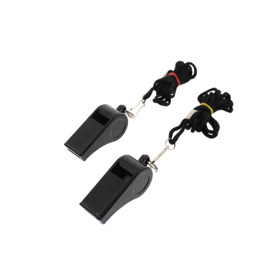 Pai of Black Whistles on Strings